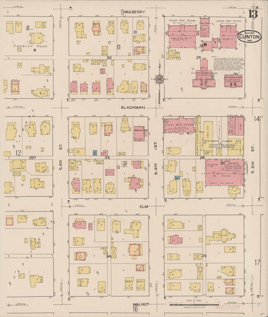 Sanborn Fire Insurance Map from Clinton, Vermillion County, Indiana (1921), Sheet #0013 - Historic Sanborn Fire Insurance Map Print, vintage old map wall art, antique decor, genealogy gift, Indiana Indiana map