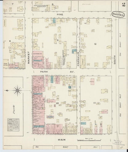 Sanborn Fire Insurance Map from Warren, Trumbull County, Ohio (1884), Sheet #0002 - Complete Map Set gallery image, historic Sanborn map, vintage wall art, Ohio Ohio