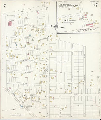 Sanborn Fire Insurance Map from Newington, Hartford County, Connecticut (1947), Sheet #0007 - Complete Map Set gallery image, historic Sanborn map, vintage wall art, Connecticut Connecticut