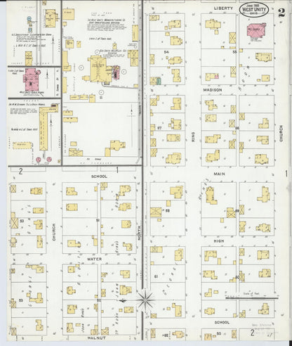 Sanborn Fire Insurance Map from West Unity, Williams County, Ohio (1905), Sheet #0002 - Complete Map Set gallery image, historic Sanborn map, vintage wall art, Ohio Ohio