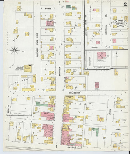 Sanborn Fire Insurance Map from Nevada, Wyandot County, Ohio (1901), Sheet #0002 - Complete Map Set gallery image, historic Sanborn map, vintage wall art, Ohio Ohio