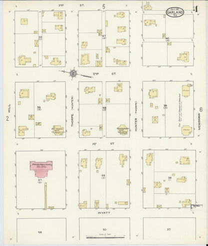 Sanborn Fire Insurance Map from Garland, Dallas County, Texas (1915), Sheet #0004 - Complete Map Set gallery image, historic Sanborn map, vintage wall art, Texas Texas