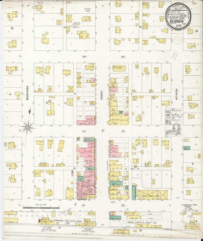 Sanborn Fire Insurance Map from Glidden, Carroll County, Iowa (1898), Sheet #0001 - Historic Sanborn Fire Insurance Map Print, vintage old map wall art