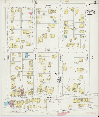 Sanborn Fire Insurance Map from Boonton, Morris County, New Jersey (1896), Sheet #0003 - Complete Map Set gallery image, historic Sanborn map, vintage wall art, New Jersey New Jersey
