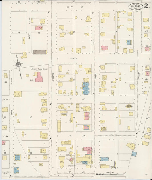 Sanborn Fire Insurance Map from Milford, Beaver County, Utah (1917), Sheet #0002 - Historic Sanborn Fire Insurance Map Print, vintage old map wall art, antique decor, genealogy gift, Utah Utah map