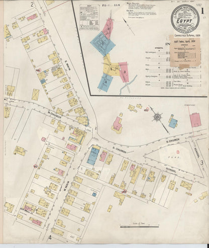 Sanborn Fire Insurance Map from Egypt, Lehigh County, Pennsylvania (1924), Sheet #0001 - Historic Sanborn Fire Insurance Map Print, vintage old map wall art, antique decor, genealogy gift, Pennsylvania Pennsylvania map