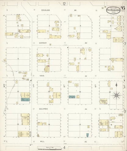 Sanborn Fire Insurance Map from Fairhaven [see also Bellingham and Sehome], Whatcom County, Washington (1897), Sheet #0006 - Complete Map Set gallery image, historic Sanborn map, vintage wall art, Washington Washington