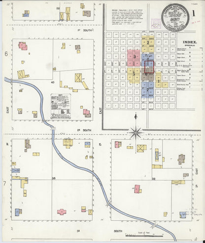 Sanborn Fire Insurance Map from Manti, Sanpete County, Utah (1908), Sheet #0001 - Complete Map Set gallery image, historic Sanborn map, vintage wall art, Utah Utah