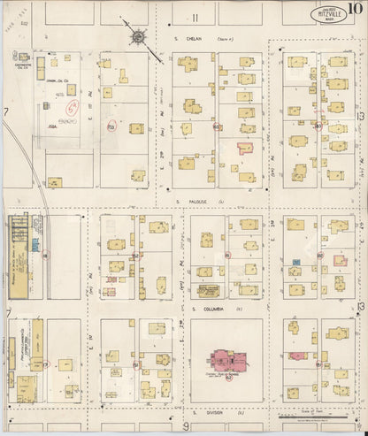 Sanborn Fire Insurance Map from Ritzville, Adams County, Washington (1939), Sheet #0010 - Complete Map Set gallery image, historic Sanborn map, vintage wall art, Washington Washington