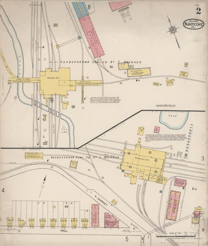 Sanborn Fire Insurance Map from Nanticoke, Luzerne County, Pennsylvania (1920), Sheet #0002 - Historic Sanborn Fire Insurance Map Print, vintage old map wall art, antique decor, genealogy gift, Pennsylvania Pennsylvania map