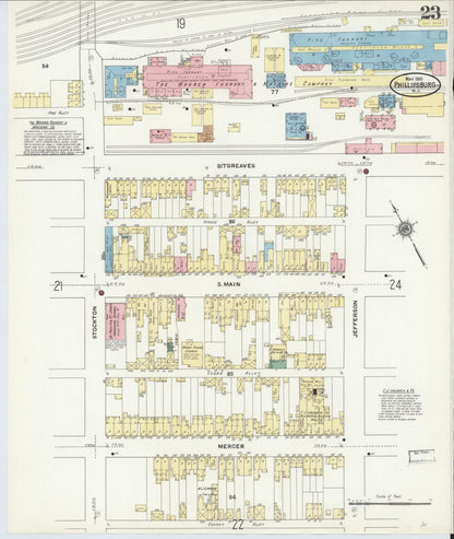 Sanborn Fire Insurance Map from Phillipsburg, Warren County, New Jersey (1910), Sheet #0023 - Historic Sanborn Fire Insurance Map Print, vintage old map wall art, antique decor, genealogy gift, New Jersey New Jersey map