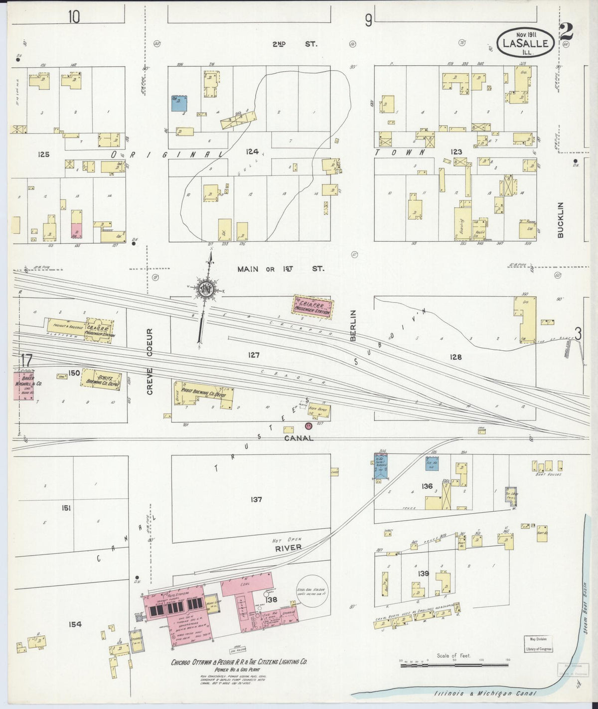 Sanborn Fire Insurance Map from La Salle, La Salle County, Illinois (1911), Sheet #0002 - Historic Sanborn Fire Insurance Map Print, vintage old map wall art, antique decor, genealogy gift, Illinois Illinois map