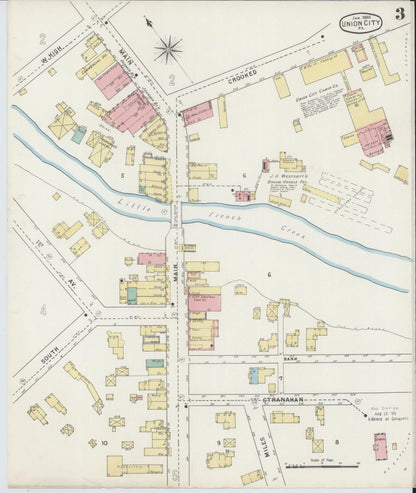 Sanborn Fire Insurance Map from Union City, Erie County, Pennsylvania (1895), Sheet #0003 - Complete Map Set gallery image, historic Sanborn map, vintage wall art, Pennsylvania Pennsylvania