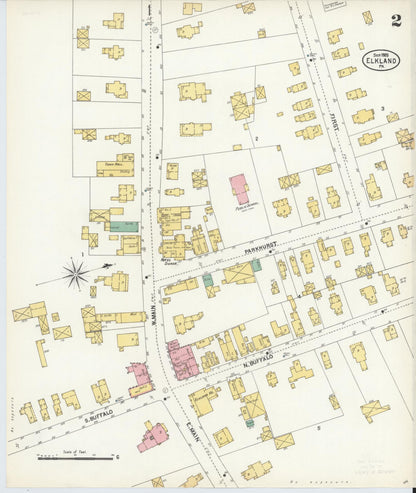 Sanborn Fire Insurance Map from Elkland, Tioga County, Pennsylvania (1903), Sheet #0002 - Complete Map Set gallery image, historic Sanborn map, vintage wall art, Pennsylvania Pennsylvania