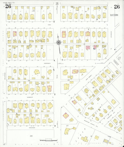 Sanborn Fire Insurance Map from Goose Creek, Harris County, Texas (1939), Sheet #0026 - Complete Map Set gallery image, historic Sanborn map, vintage wall art, Texas Texas