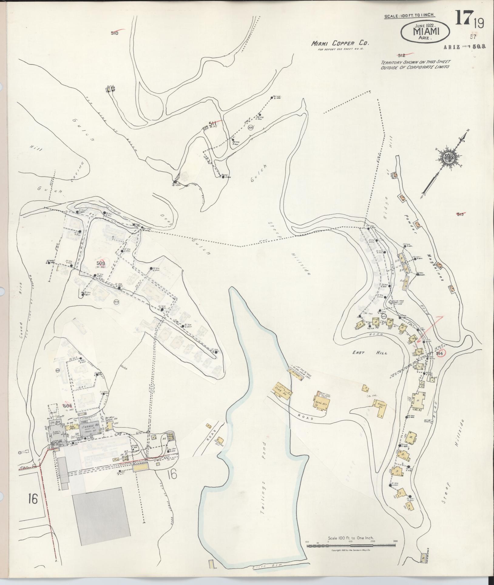 Sanborn Fire Insurance Map from Miami, Gila County, Arizona (1948), Sheet #0017 - Complete Map Set gallery image, historic Sanborn map, vintage wall art, Arizona Arizona