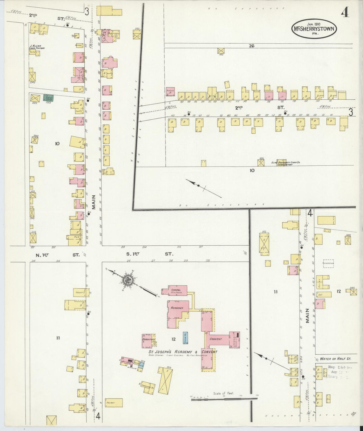 Sanborn Fire Insurance Map from McSherrystown, Adams County, Pennsylvania (1910), Sheet #0004 - Complete Map Set gallery image, historic Sanborn map, vintage wall art, Pennsylvania Pennsylvania