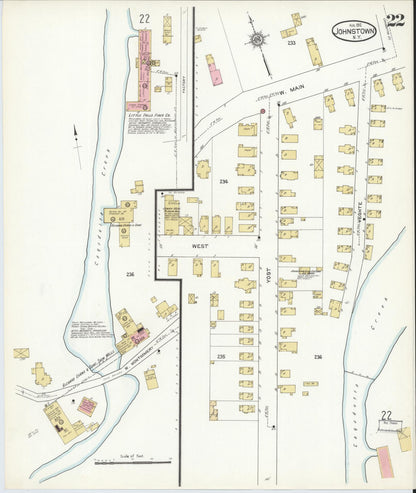 Sanborn Fire Insurance Map from Johnstown, Fulton County, New York (1912), Sheet #0022 - Complete Map Set gallery image, historic Sanborn map, vintage wall art, New York New York