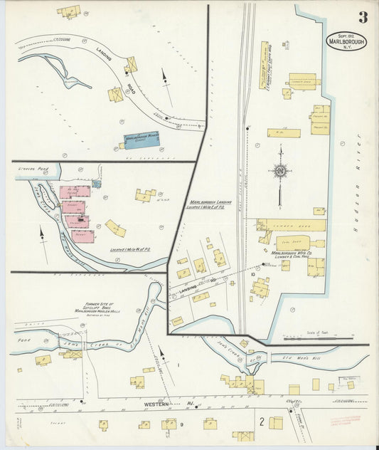 Sanborn Fire Insurance Map from Marlborough, Ulster County, New York (1912), Sheet #0003 - Historic Sanborn Fire Insurance Map Print, vintage old map wall art, antique decor, genealogy gift, New York New York map