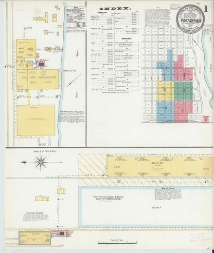 Sanborn Fire Insurance Map from Port Arthur, Jefferson County, Texas (1904), Sheet #0001 - Complete Map Set gallery image, historic Sanborn map, vintage wall art, Texas Texas