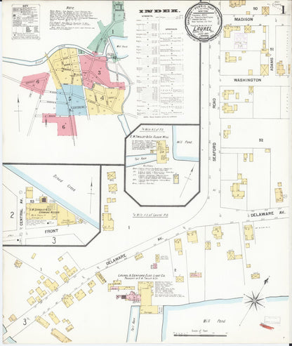Sanborn Fire Insurance Map from Laurel, Sussex County, Delaware (1901), Sheet #0001 - Complete Map Set gallery image, historic Sanborn map, vintage wall art, Delaware Delaware