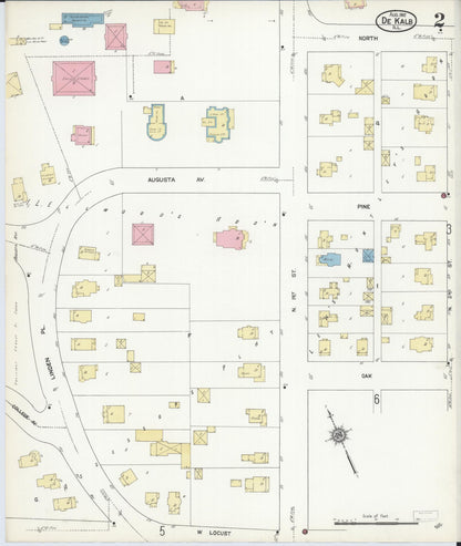 Sanborn Fire Insurance Map from De Kalb, De Kalb County, Illinois (1912), Sheet #0002 - Complete Map Set gallery image, historic Sanborn map, vintage wall art, Illinois Illinois