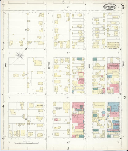 Sanborn Fire Insurance Map from Evanston, Uinta County, Wyoming (1898), Sheet #0005 - Complete Map Set gallery image, historic Sanborn map, vintage wall art, Wyoming Wyoming