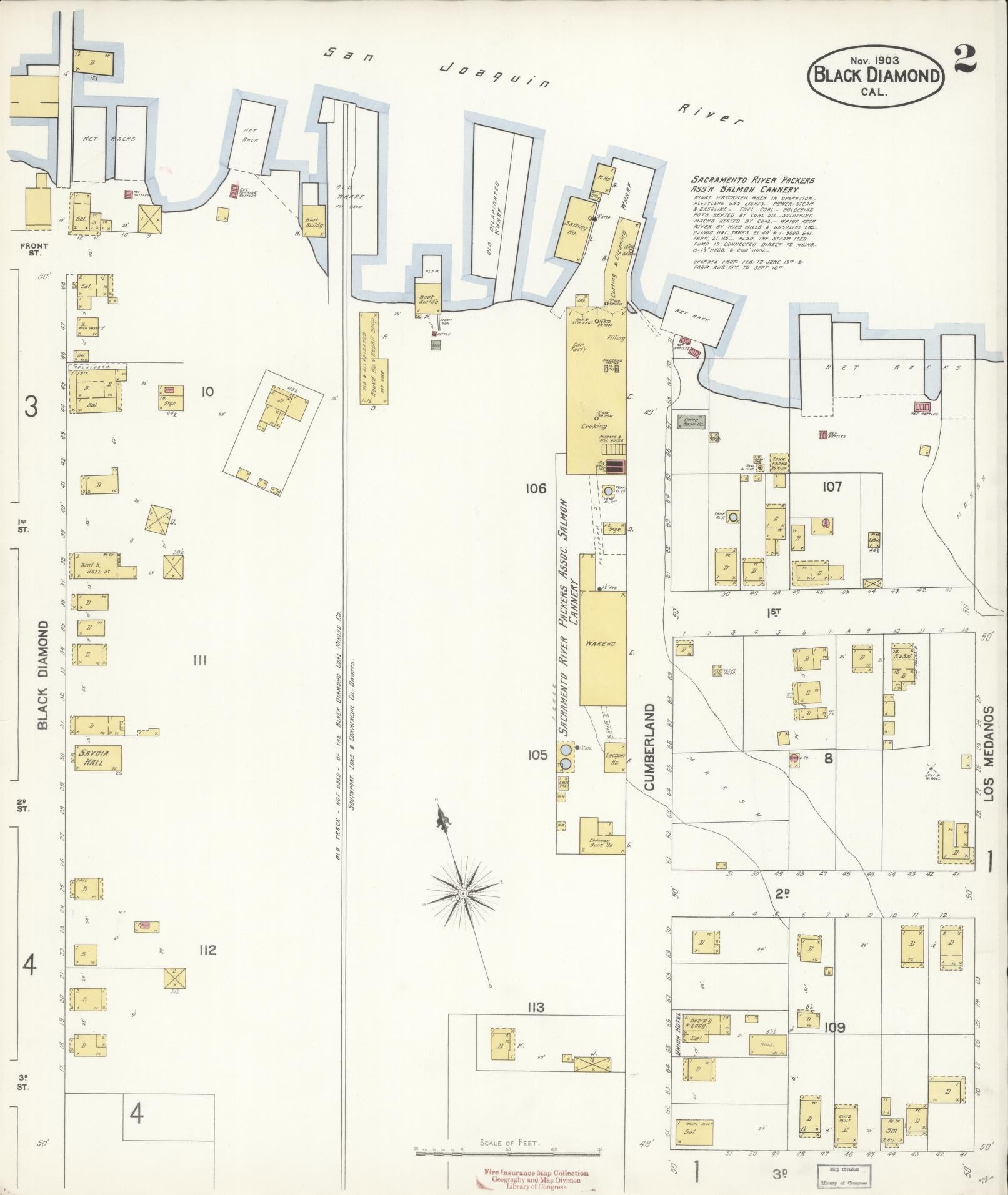 Sanborn Fire Insurance Map from Black Diamond, Contra Costa, California (1903), Sheet #0002 - Historic Sanborn Fire Insurance Map Print, vintage old map wall art, antique decor, genealogy gift, California California map