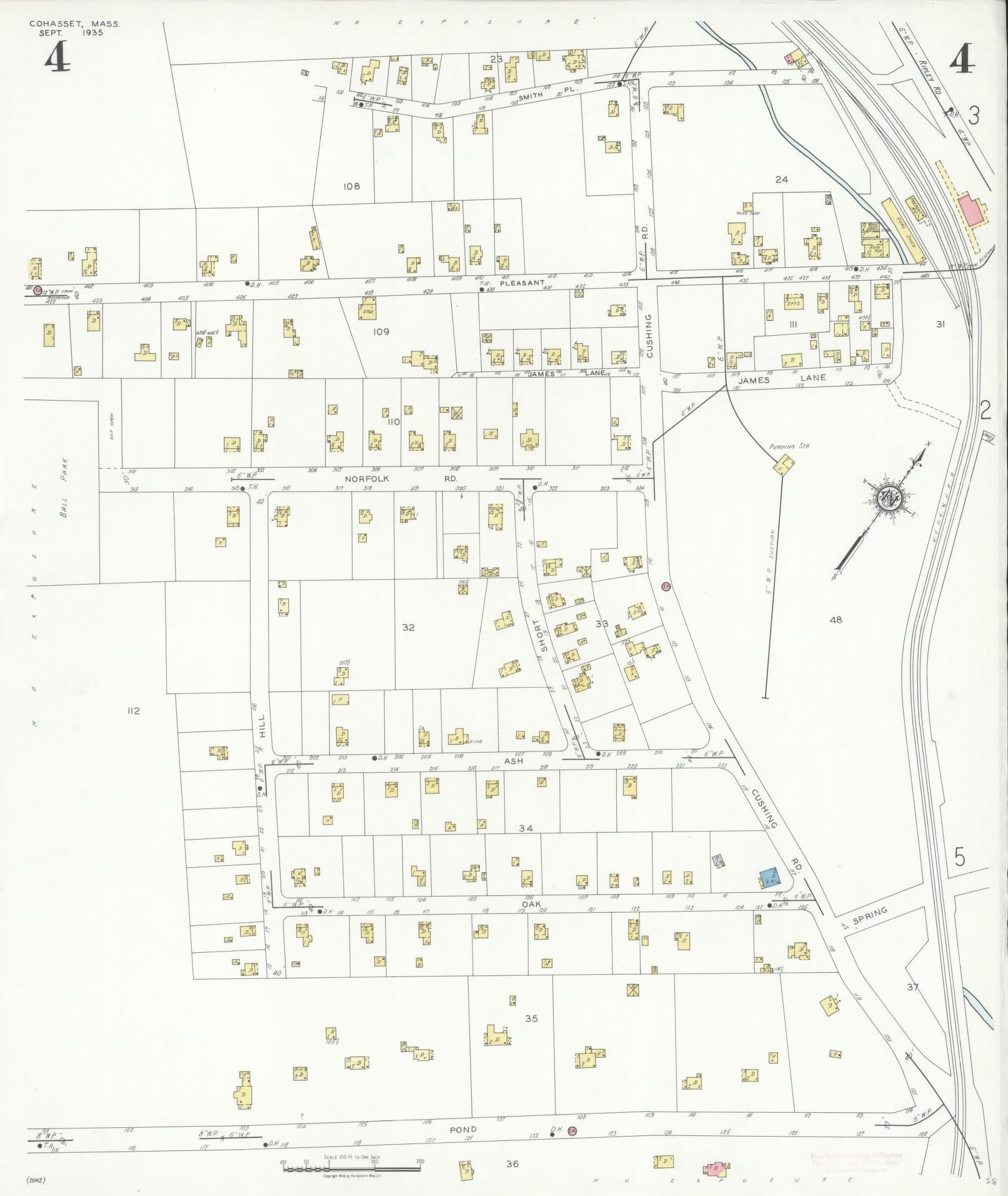 Sanborn Fire Insurance Map from Cohasset, Norfolk County, Massachusetts (1935), Sheet #0004 - Complete Map Set gallery image, historic Sanborn map, vintage wall art, Massachusetts Massachusetts