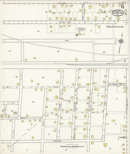 Sanborn Fire Insurance Map from Dublin, Erath County, Texas (1921), Sheet #0006 - Complete Map Set gallery image, historic Sanborn map, vintage wall art, Texas Texas