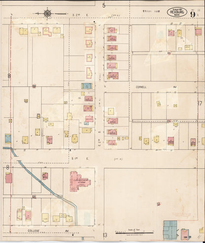 Sanborn Fire Insurance Map from Rexburg, Madison County, Idaho (1943), Sheet #0009 - Complete Map Set gallery image, historic Sanborn map, vintage wall art, Idaho Idaho