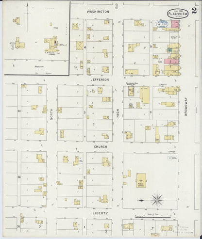 Sanborn Fire Insurance Map from Plainview, Wabasha County, Minnesota (1894), Sheet #0002 - Complete Map Set gallery image, historic Sanborn map, vintage wall art, Minnesota Minnesota