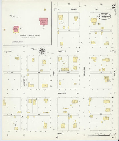 Sanborn Fire Insurance Map from Wynnewood, Garvin County, Oklahoma (1908), Sheet #0002 - Complete Map Set gallery image, historic Sanborn map, vintage wall art, Oklahoma Oklahoma