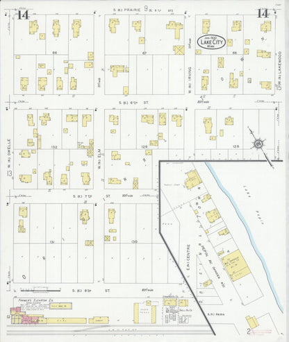 Sanborn Fire Insurance Map from Lake City, Wabasha County, Minnesota (1930), Sheet #0014 - Historic Sanborn Fire Insurance Map Print, vintage old map wall art, antique decor, genealogy gift, Minnesota Minnesota map