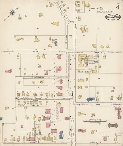 Sanborn Fire Insurance Map from Williamstown, Berkshire County, Massachusetts (1922), Sheet #0004 - Complete Map Set gallery image, historic Sanborn map, vintage wall art, Massachusetts Massachusetts