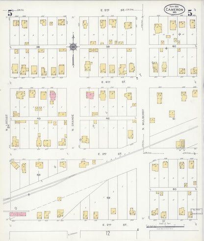 Sanborn Fire Insurance Map from Cameron, Clinton County, Missouri (1925), Sheet #0005 - Complete Map Set gallery image, historic Sanborn map, vintage wall art, Missouri Missouri