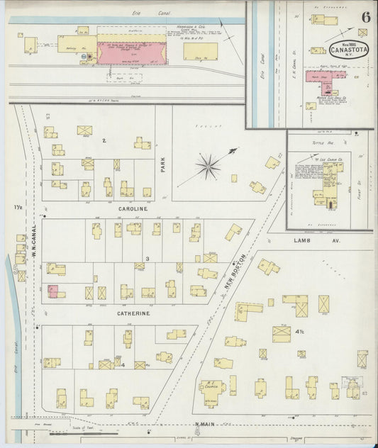 Sanborn Fire Insurance Map from Canastota, Madison County, New York (1895), Sheet #0006 - Historic Sanborn Fire Insurance Map Print, vintage old map wall art, antique decor, genealogy gift, New York New York map