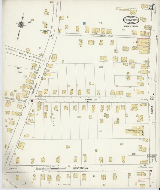 Sanborn Fire Insurance Map from Plymouth, Plymouth County, Massachusetts (1919), Sheet #0021 - Historic Sanborn Fire Insurance Map Print, vintage old map wall art, antique decor, genealogy gift, Massachusetts Massachusetts map
