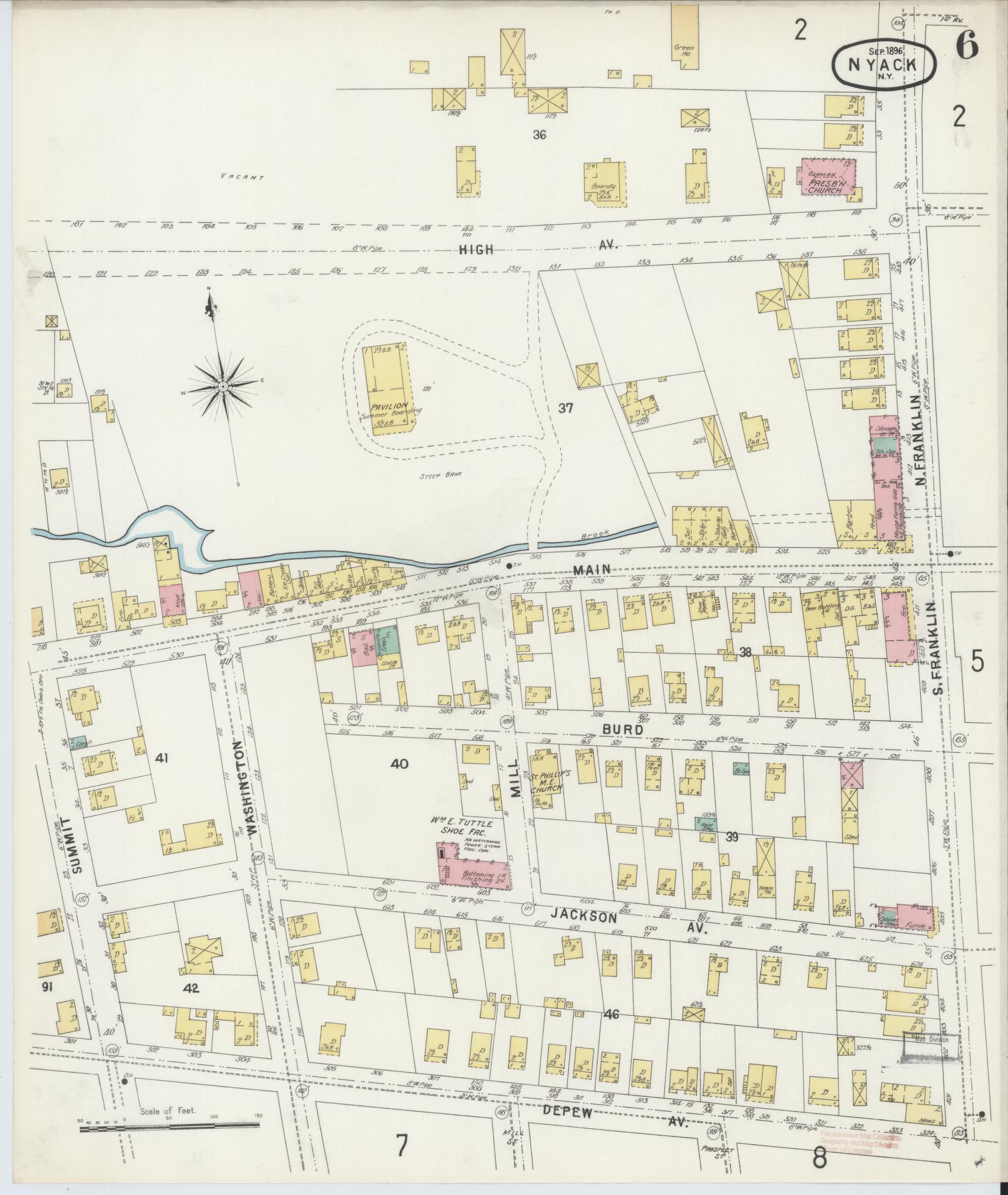Sanborn Fire Insurance Map from Nyack, Rockland County, New York. (1896), Sheet #0006