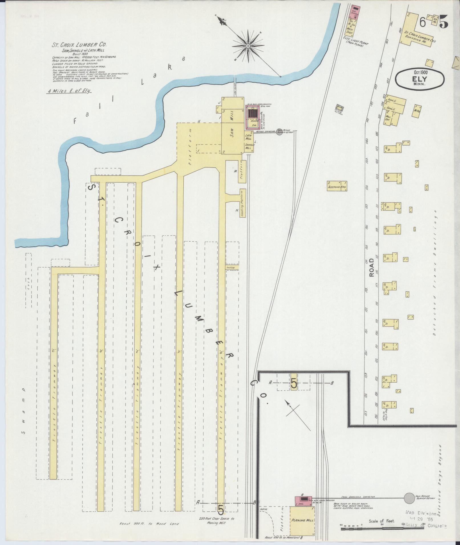 Sanborn Fire Insurance Map from Ely, Saint Louis County, Minnesota (1900), Sheet #0005 - Complete Map Set gallery image, historic Sanborn map, vintage wall art, Minnesota Minnesota