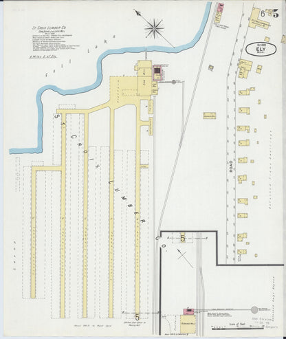 Sanborn Fire Insurance Map from Ely, Saint Louis County, Minnesota (1900), Sheet #0005 - Complete Map Set gallery image, historic Sanborn map, vintage wall art, Minnesota Minnesota
