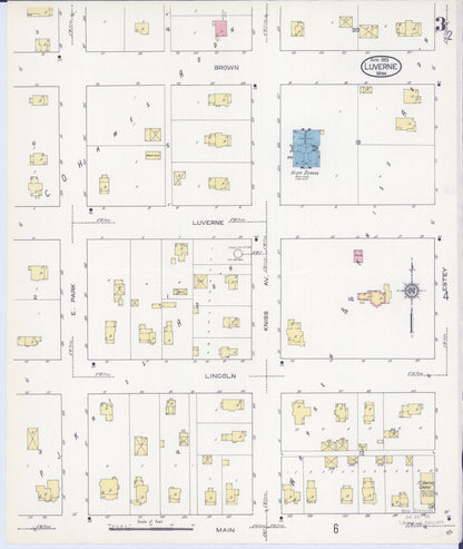 Sanborn Fire Insurance Map from Luverne, Rock County, Minnesota (1913), Sheet #0003 - Historic Sanborn Fire Insurance Map Print, vintage old map wall art, antique decor, genealogy gift, Minnesota Minnesota map