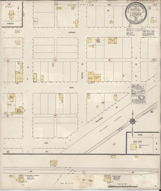 Sanborn Fire Insurance Map from Lothair, Liberty County, Montana (1930), Sheet #0001 - Historic Sanborn Fire Insurance Map Print, vintage old map wall art, antique decor, genealogy gift, Montana Montana map