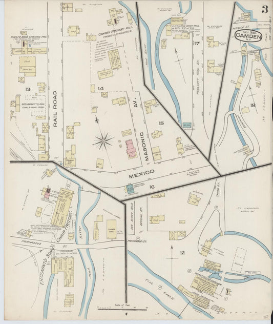 Sanborn Fire Insurance Map from Camden, Oneida County, New York (1885), Sheet #0003 - Historic Sanborn Fire Insurance Map Print, vintage old map wall art, antique decor, genealogy gift, New York New York map