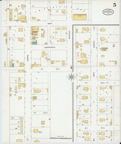 Sanborn Fire Insurance Map from Marissa, Saint Clair County, Illinois (1906), Sheet #0005 - Complete Map Set gallery image, historic Sanborn map, vintage wall art, Illinois Illinois