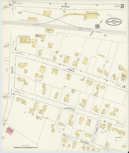 Sanborn Fire Insurance Map from East Pepperell, Middlesex County, Massachusetts (1912), Sheet #0003 - Complete Map Set gallery image, historic Sanborn map, vintage wall art, Massachusetts Massachusetts