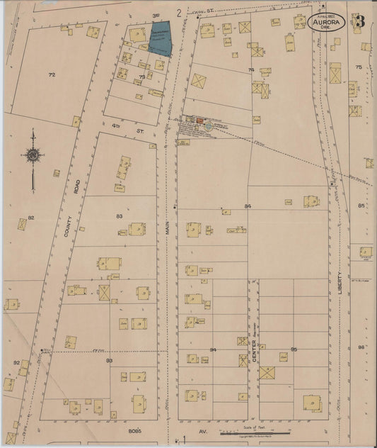 Sanborn Fire Insurance Map from Aurora, Marion County, Oregon (1922), Sheet #0003 - Historic Sanborn Fire Insurance Map Print, vintage old map wall art, antique decor, genealogy gift, Oregon Oregon map