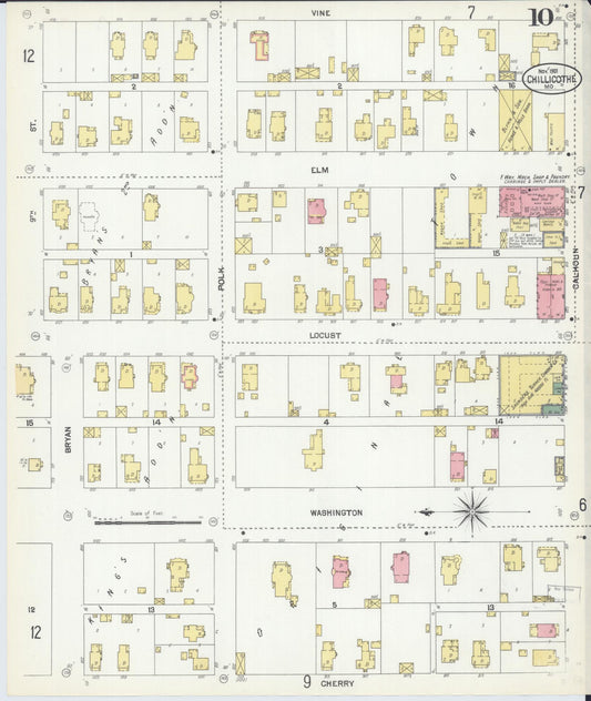 Sanborn Fire Insurance Map from Chillicothe, Livingston County, Missouri (1901), Sheet #0010 - Historic Sanborn Fire Insurance Map Print, vintage old map wall art, antique decor, genealogy gift, Missouri Missouri map