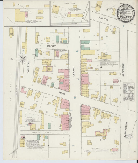 Sanborn Fire Insurance Map from Quincy, Branch County, Michigan (1892), Sheet #0001 - Historic Sanborn Fire Insurance Map Print, vintage old map wall art, antique decor, genealogy gift, Michigan Michigan map