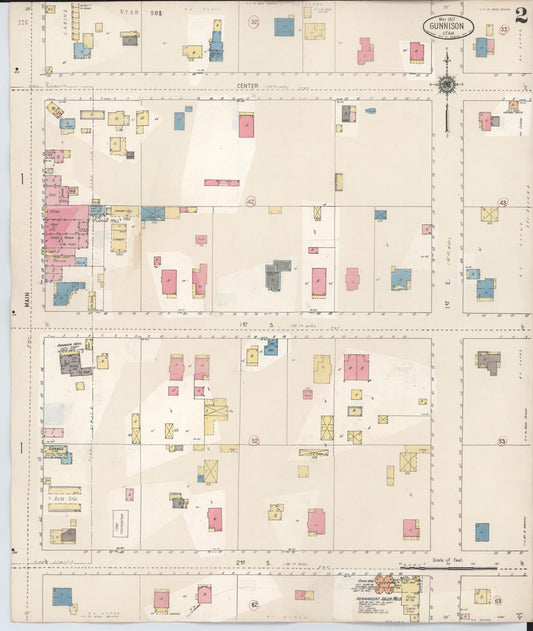 Sanborn Fire Insurance Map from Gunnison, Sanpette County, Utah (1931), Sheet #0002 - Historic Sanborn Fire Insurance Map Print, vintage old map wall art, antique decor, genealogy gift, Utah Utah map